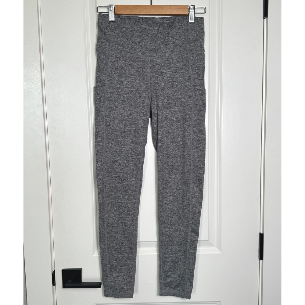 ASCEND Women's Heather Grey Leggings Size M Recycled‎ Polyester Pockets